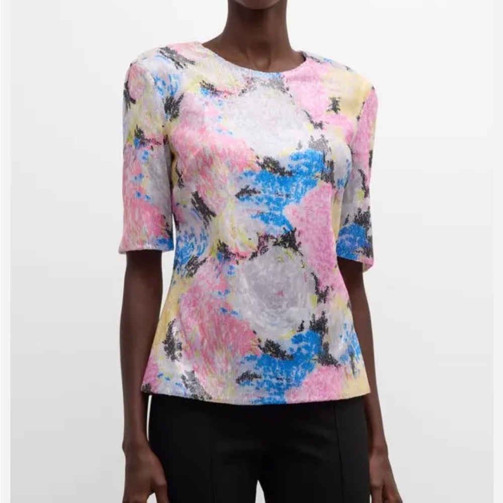 New!!! Rosetta Getty Abstract Sequin Mesh Top - Pink, Blue, Black